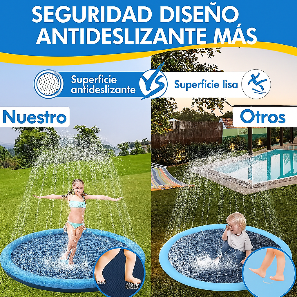 PISCINA CON CHORROS DE AGUA ANTIDESLIZANTE